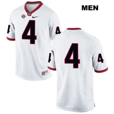 Men's Georgia Bulldogs NCAA #4 James Cook Nike Stitched White Authentic No Name College Football Jersey YMQ0654BM